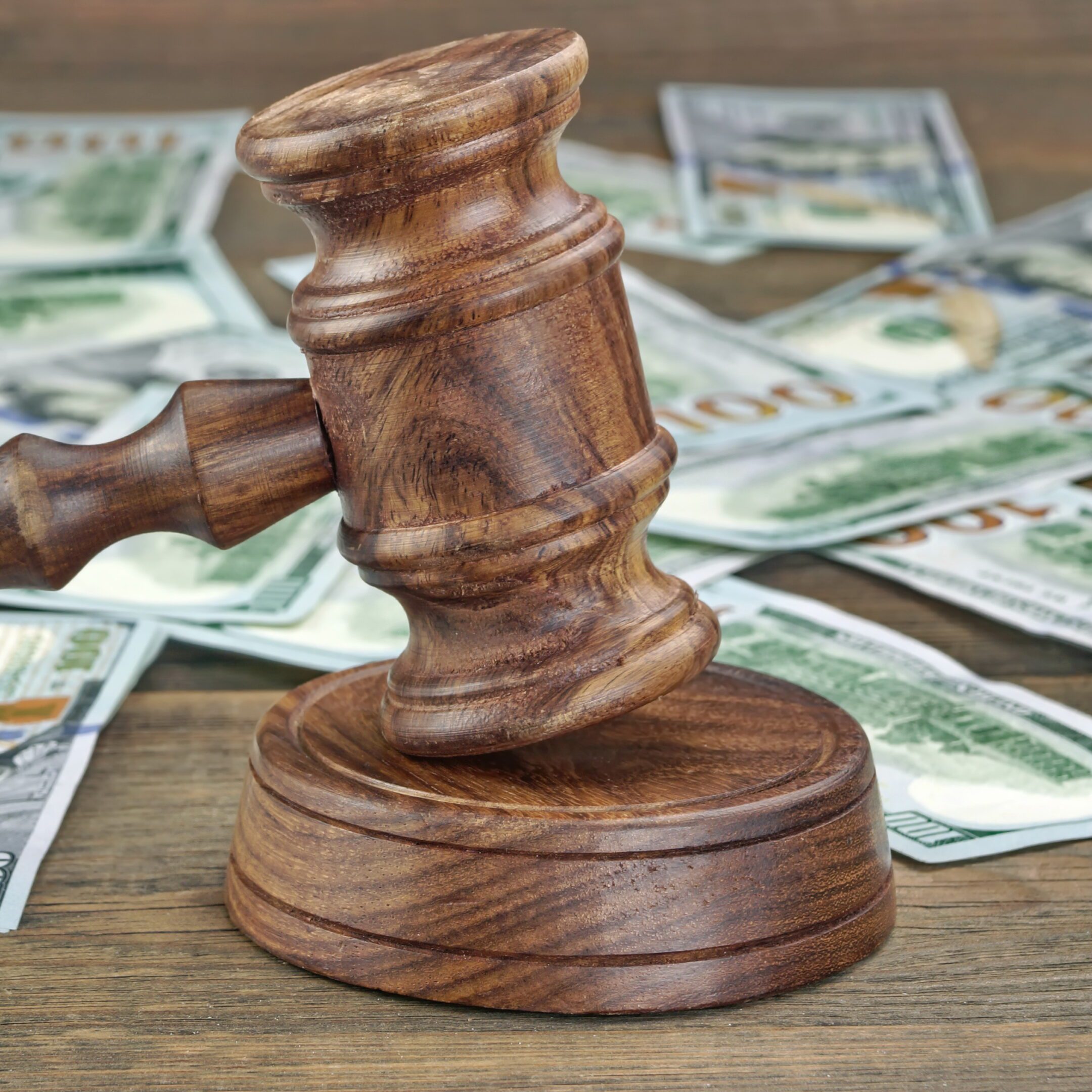 Legal concept with gavel and money